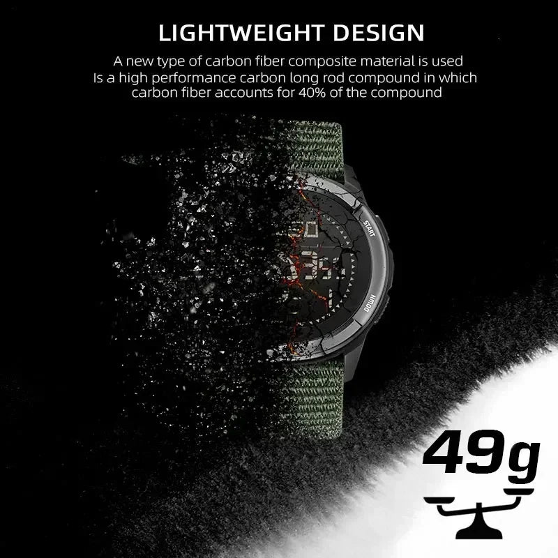 Men's Digital Carbon fiber Watch