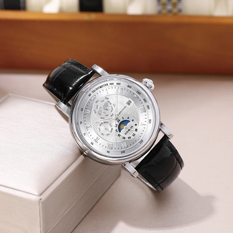 Leather Automatic Wristwatch Mechanical Watch